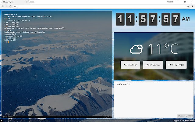 MercuryWM  from Chrome web store to be run with OffiDocs Chromium online