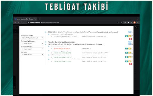 İMEREK UYAP AVUKAT YARDIMCISI  from Chrome web store to be run with OffiDocs Chromium online