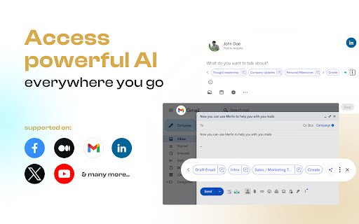 Merlin Ask AI to Research, Write  Review  from Chrome web store to be run with OffiDocs Chromium online