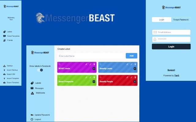 MessengerBEAST  from Chrome web store to be run with OffiDocs Chromium online