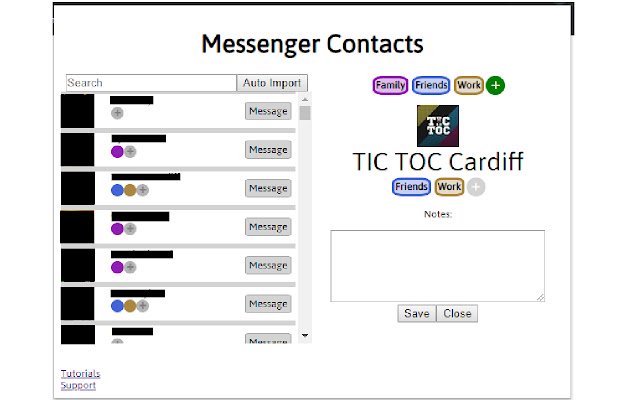 Messenger Contacts จาก Chrome เว็บสโตร์ที่จะทำงานร่วมกับ OffiDocs Chromium ออนไลน์