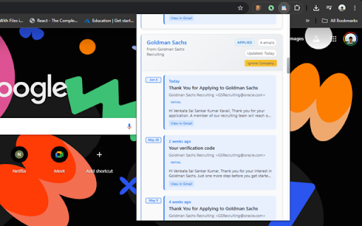 Messy Job Tracker  from Chrome web store to be run with OffiDocs Chromium online