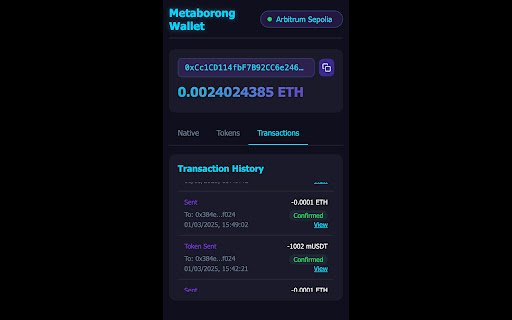 Metaborong Wallet  from Chrome web store to be run with OffiDocs Chromium online