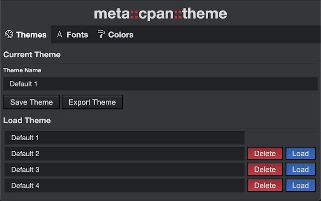 meta::cpan::theme  from Chrome web store to be run with OffiDocs Chromium online