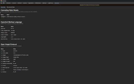 Metadata Viewer  from Chrome web store to be run with OffiDocs Chromium online