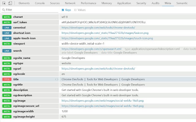 Meta Debugger  from Chrome web store to be run with OffiDocs Chromium online