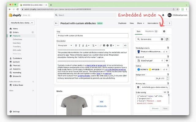 Metafields Guru uit de Chrome-webwinkel wordt uitgevoerd met OffiDocs Chromium online