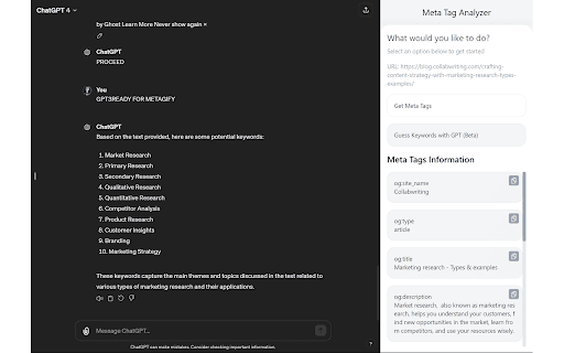 MeTagify  from Chrome web store to be run with OffiDocs Chromium online