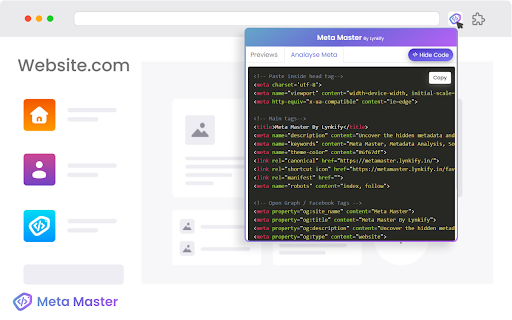Meta Master by Lynkify from Chrome web store to be run with OffiDocs Chromium online Meta Master by Lynkify from Chrome web store to be run with OffiDocs Chromium online