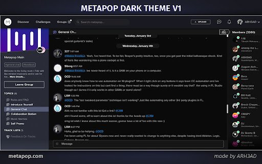 Metapop Dark Theme  from Chrome web store to be run with OffiDocs Chromium online