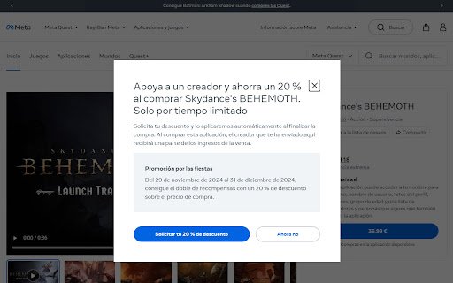 Meta Quest Store Discount codes and LecitronXR Discounts redirector  from Chrome web store to be run with OffiDocs Chromium online