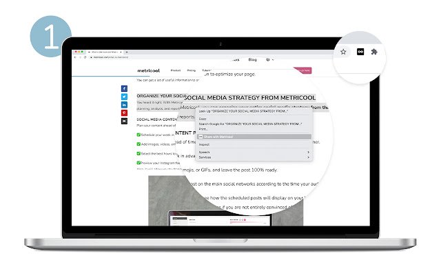Metricool  from Chrome web store to be run with OffiDocs Chromium online