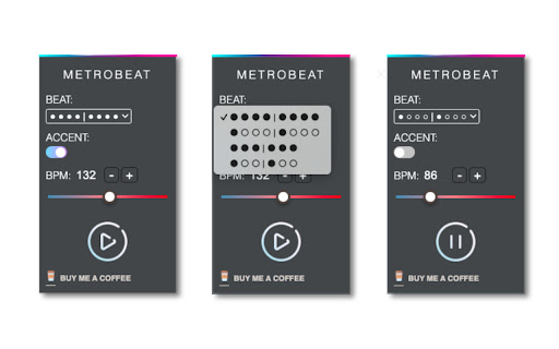 MetroBeat: A Metronome keeps you in Beat!  from Chrome web store to be run with OffiDocs Chromium online