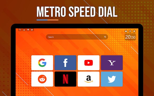 Metro Speed Dial Modern New Tab page  from Chrome web store to be run with OffiDocs Chromium online