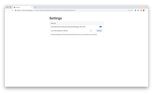 Meveto Password Manager  from Chrome web store to be run with OffiDocs Chromium online