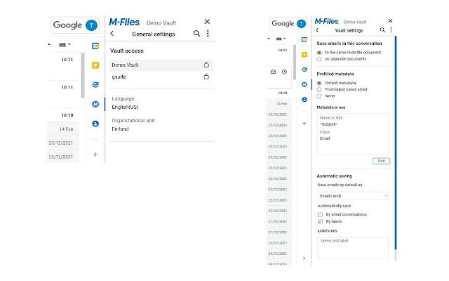 M Files for Google Workspace ™ من متجر Chrome الإلكتروني ليتم تشغيلها باستخدام OffiDocs Chromium عبر الإنترنت