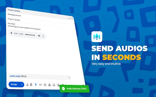 MicMyMail Send voice messages in Gmail for FREE  from Chrome web store to be run with OffiDocs Chromium online