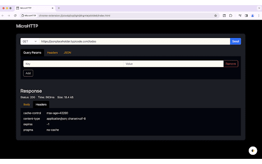 MicroHTTP  from Chrome web store to be run with OffiDocs Chromium online