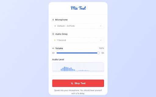 Mic Test  from Chrome web store to be run with OffiDocs Chromium online