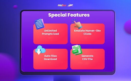 Midbot: Midjourney Automation Bulk Image and Title Keyword Generator  from Chrome web store to be run with OffiDocs Chromium online