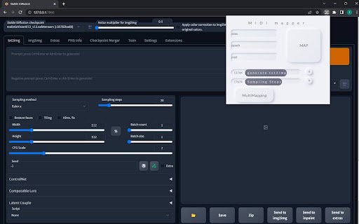 MIDIMapper  from Chrome web store to be run with OffiDocs Chromium online