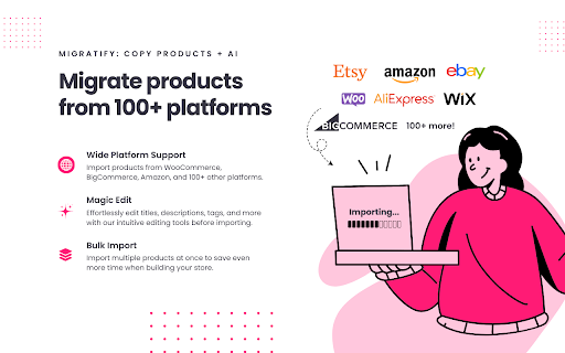 Migratify Shopify Product Importer (With AI)  from Chrome web store to be run with OffiDocs Chromium online Migratify Shopify Product Importer (With AI)  from Chrome web store to be run with OffiDocs Chromium online