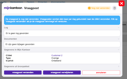Mijn Kantoor vraagposten  from Chrome web store to be run with OffiDocs Chromium online