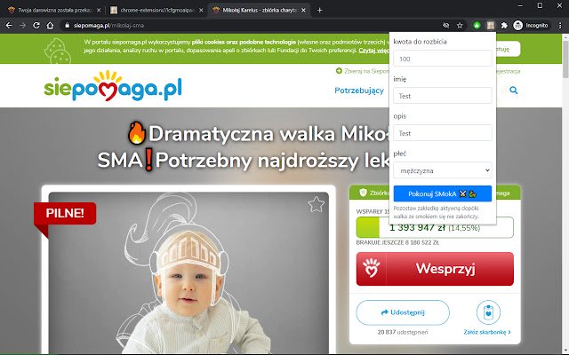Mikołaj SMA  from Chrome web store to be run with OffiDocs Chromium online