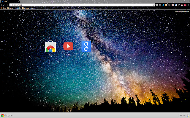Milky Way Sky من متجر Chrome الإلكتروني ليتم تشغيله باستخدام OffiDocs Chromium عبر الإنترنت