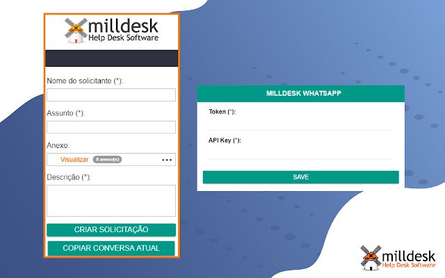 ক্রোম ওয়েব স্টোর থেকে Milldesk Whatsapp OffiDocs Chromium অনলাইনে চালানো হবে