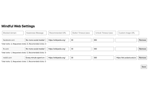 Mindful Web Customizable website Blocker  from Chrome web store to be run with OffiDocs Chromium online