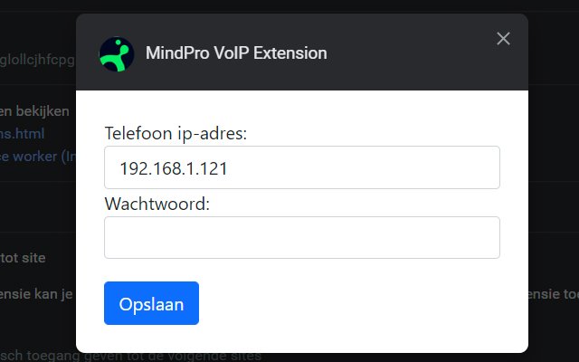 MindPro VoIP Extension da Chrome Web Store para ser executado com OffiDocs Chromium online