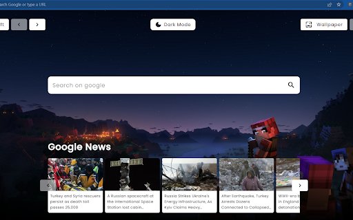 Minecraft New Tab (updated)  from Chrome web store to be run with OffiDocs Chromium online