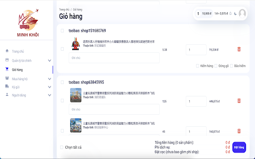 Minh Khôi Logistics Extension  from Chrome web store to be run with OffiDocs Chromium online