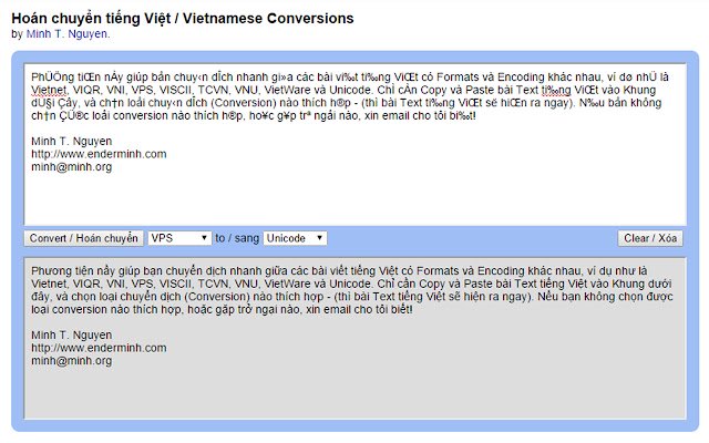 Minhs Vietnamese Conversions de Chrome web store se ejecutará con OffiDocs Chromium en línea