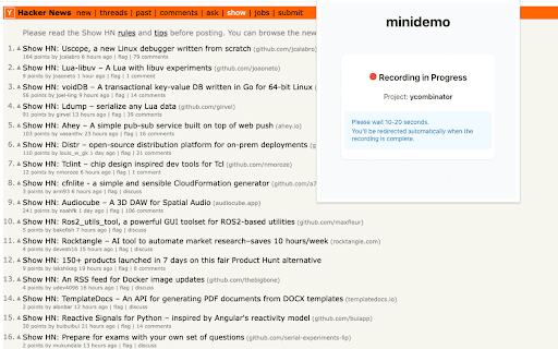minidemo  from Chrome web store to be run with OffiDocs Chromium online