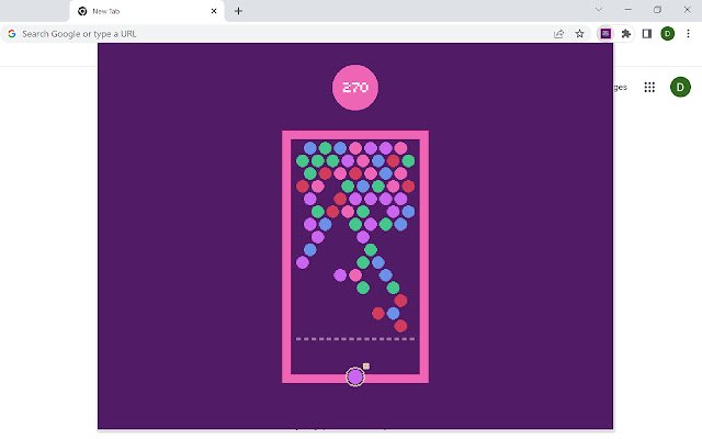 Minimalna gra Bubble Shooter ze sklepu internetowego Chrome, którą można uruchomić za pomocą OffiDocs Chromium online