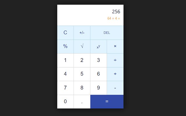 Minimalistyczny kalkulator ze sklepu internetowego Chrome do uruchomienia z OffiDocs Chromium online