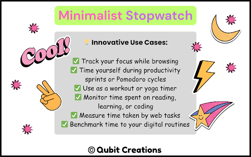 Minimalist Stopwatch  from Chrome web store to be run with OffiDocs Chromium online