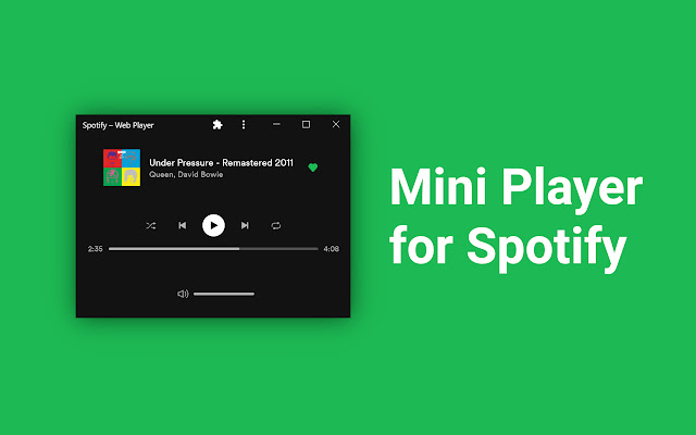 Mini Player para sa Spotify mula sa Chrome web store na tatakbo sa OffiDocs Chromium online