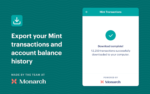 Mint Data Exporter, by Monarch Money  from Chrome web store to be run with OffiDocs Chromium online