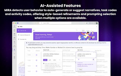 MIRA Timekeeping AI Web Plugin  from Chrome web store to be run with OffiDocs Chromium online