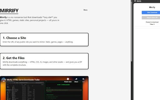 Mirrify  from Chrome web store to be run with OffiDocs Chromium online