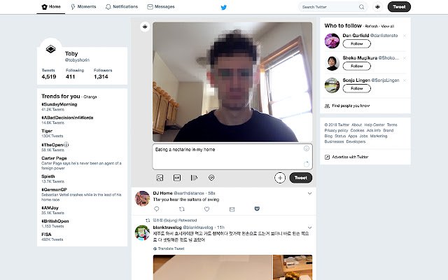 Mirror for Twitter da Chrome Web Store será executado com OffiDocs Chromium online