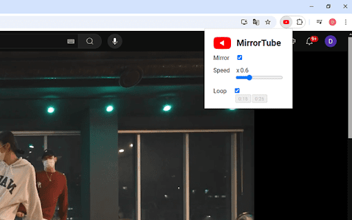MirrorTube  from Chrome web store to be run with OffiDocs Chromium online