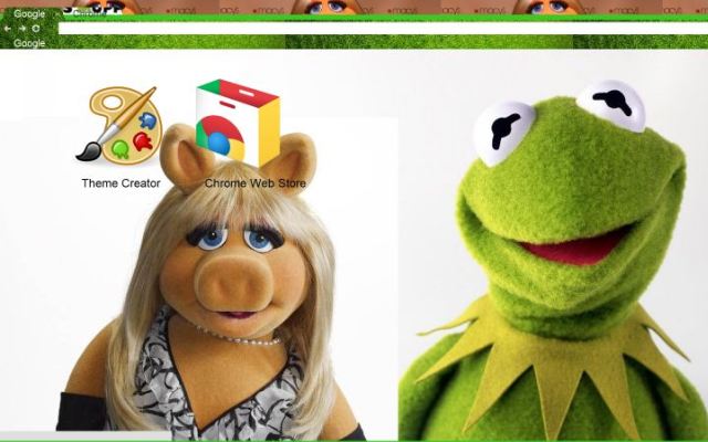 Miss Piggy and Kermit Muppets  from Chrome web store to be run with OffiDocs Chromium online