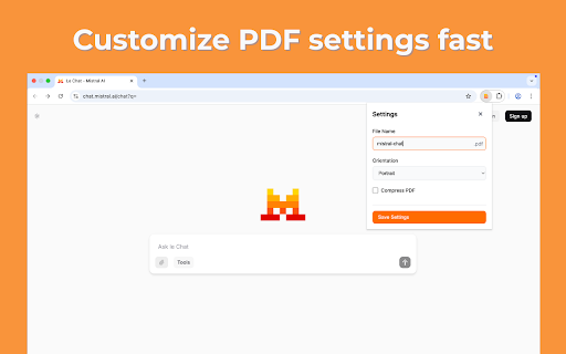 Mistral to PDF  from Chrome web store to be run with OffiDocs Chromium online