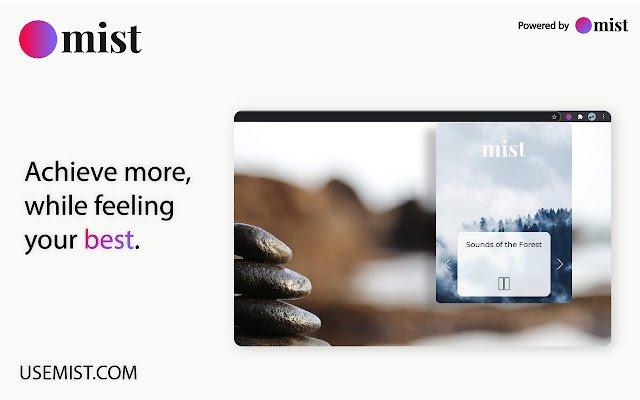 Mist: De manier om mindful te zijn voor drukbezette mensen. van de Chrome-webwinkel om te worden uitgevoerd met OffiDocs Chromium online