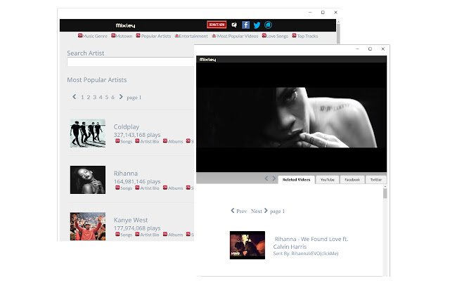 Mixley Music  Video  from Chrome web store to be run with OffiDocs Chromium online