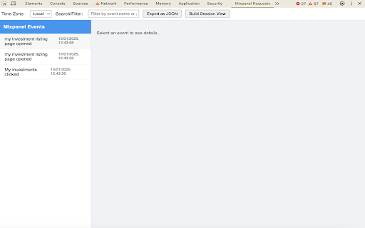 Mixpanel Events Logger  from Chrome web store to be run with OffiDocs Chromium online